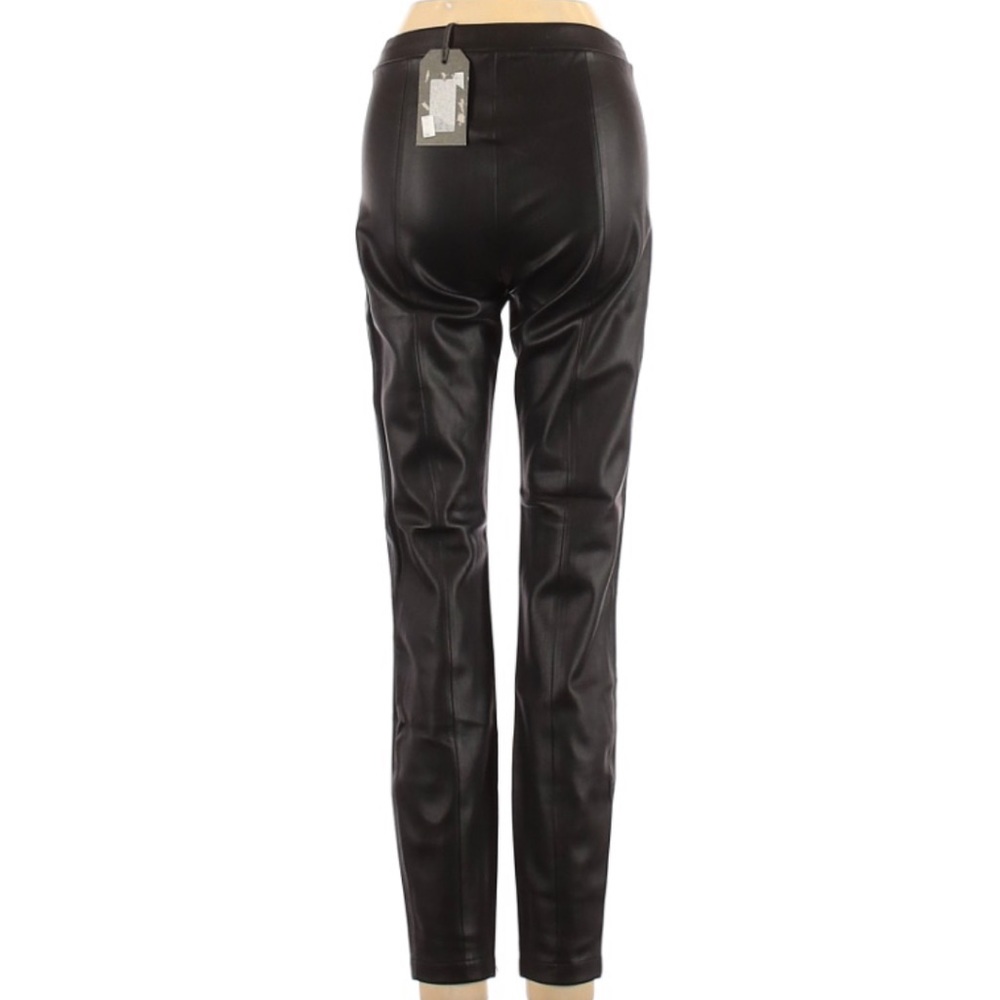 NWT All Saints Women's Isla Black Faux Leather Leggings 0 - Picture 3 of 9